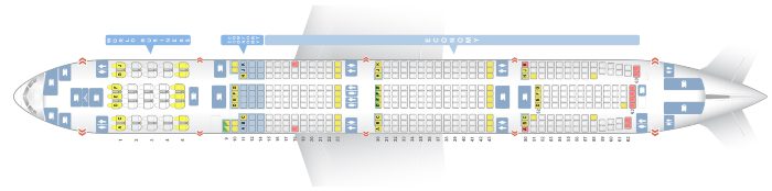 KLM 777-300 naar Curacao - stoelindeling